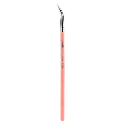 Bdellium Tools Professional Makeup Brush - Pink Bambu Series 708 Bent Eyeliner - With Soft Synthetic Fibers, For Smooth Application (Pink, 1pc)