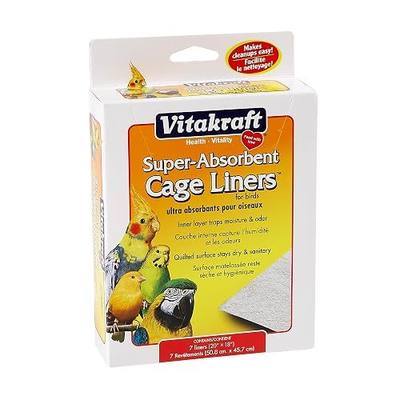 Vitakraft Cage Liners for Birds - For Parrot, Parakeet, Conure, and Cockatiel Cages White 20" X 18" 7 Count, Premium Absorbent Liner