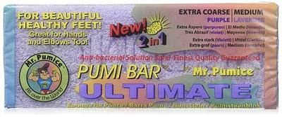 Mr. Pumice Ultimate PUMI Bar, 2-in-1 Callus Remover, Pedicure Stone & Ped File Scrubber for Smooth Feet and Heels, Dual-Grit (Medium + Coarse), 1 Pack
