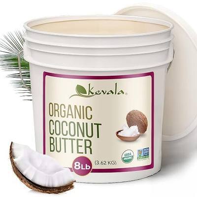 Kevala Organic Coconut Butter - Bulk Size 8 lb, Baking, Cooking, Dairy Free | Ingredient in Skincare and Haircare, Organic Butter Spread for Healthy Snacks, For Desserts Like Brownie and Cookies