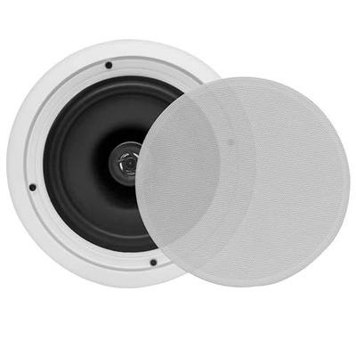 Pyle Home PDIC Series 8 Inch 250 Watts 4.8 Ohms Round Flush Mount Wall and Ceiling Home Speakers with Directable 5 Inch Polymer Dome Tweeter, (4 Pack)