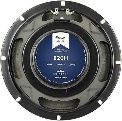 Eminence Patriot 820H 8" Guitar Speaker with Hemp Cone, 20 Watts at 4 Ohms,Black