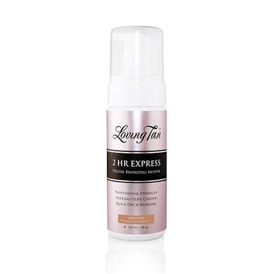 Loving Tan 2 HR Express Self Tanning Mousse, Medium - Streak Free, Natural, Professional Quality - 5+ Sunless Self Tanner Applications per Bottle, Cruelty Free, Naturally Derived DHA - 4 FL Oz