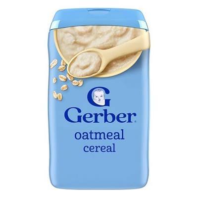 Gerber Stage 1 Baby Food, Baby Oatmeal Cereal, 8g Whole Grains, Iron, Zinc & Vitamin B12, Infant Cereal, 6-Pack