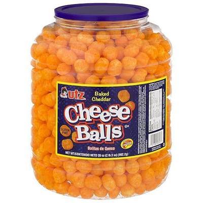 Utz Cheese Balls – Barrel (2 lbs) – Made with Real Cheese, Resealable Container, Gluten Free, Easy and Quick Party Snack, Cherry, 35 Ounce