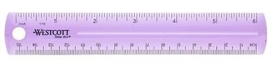 Westcott 6-Inch Plastic Ruler, Assorted Colors, 2-Pack