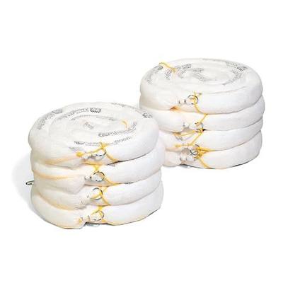 PIG Oil Boom - Oil-Only Absorbent Boom - 8 Pack - 3" x 10' Boom - Absorbs up to 2 gallons per Boom - BOM406
