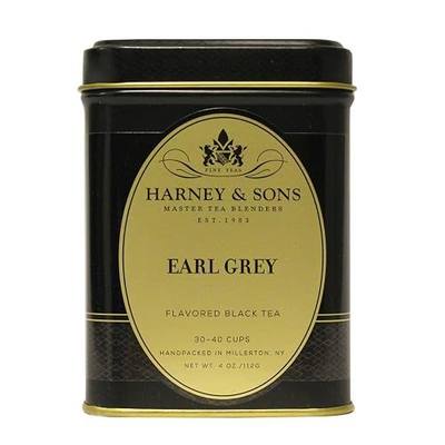 Harney & Sons Black Earl Grey Loose Leaf Tea, 4 Ounce | Black tea from India and China with natural bergamot oil. Contains 40–60 mg caffeine per cup.