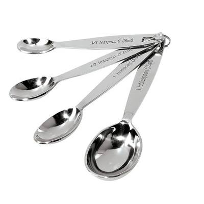 Oggi 7629 Stainless Steel 4-Piece Oval Measuring Spoon Set