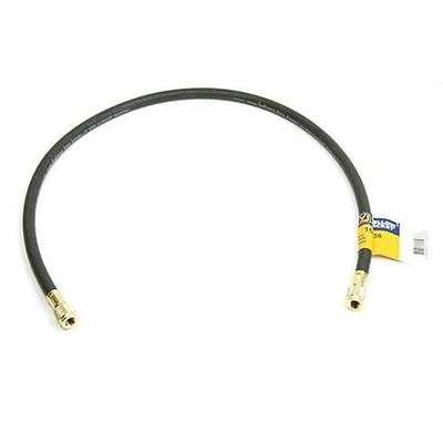 Yellow Jacket 15436 Plus II 1/4" Heavy Duty Charging Hose, HCS Straight x Straight, 36", Black, High Carbon Steel