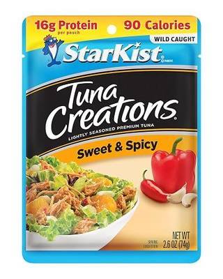 StarKist Tuna Creations Sweet and Spicy, 2.6oz Pouch, 1-Pack | 16g Protein Per Serving, Wild Caught, Shelf Stable Seafood, Gluten Free, Soy Free, No Draining, Ready to Eat for Salads