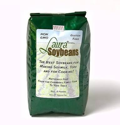 Laura Soybeans, new crop and Non-GMO - directly from the Chambers Family Farm in Iowa. Makes best Soy Milk, Tofu, or Tempeh.