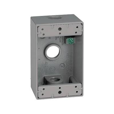 Sigma Engineered Solutions 14250 Weatherproof 1/2" 3 Hole 1-Gang Box, Gray