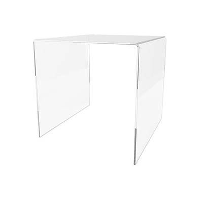 Marketing Holders Acrylic Riser Display Stand 8 Inch Clear Square Plexiglass Countertop Decorative Pedestal Showcase No Assembly Platform for Retail Stores Boutiques Jewelers and Flower Shops