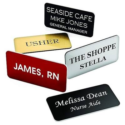 Providence Engraving Custom Engraved Name Tags, Personalized Name Tag | Acrylic Name Badge Tags, Laser Engraving, 3 Lines of Text, Pin Backing, 14 Colors, 9 Fonts, 1.5" x 3"