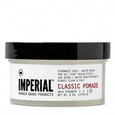 Imperial Barber Grade Products | Classic Pomade, 6 oz | Strong Hold | Low Shine | Water-Based | Easy to Wash Out | Water Reactivatable | For Tight Holds and Styles