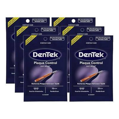 DenTek Easy Brush, Interdental Brushes for Cleaning Between Teeth, Safe for Braces & Dental Work, 16 Count, Pack of 6