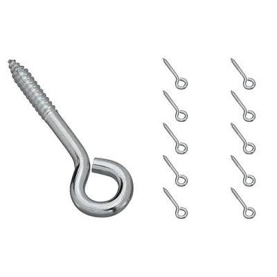 National Hardware N347-229 2150 Lag Screw Eye 10-Pack 5/16 in x 4 in Zinc Plated Steel Wire Eye Screws for Wood Interior Exterior Applications 175 lbs Safe Working Load