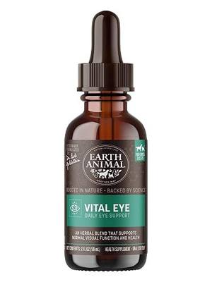 Earth Animal Apothecary - Vital Eye for Dogs & Cats - 2 fl oz | Herbal Remedies Liquid Supplement Vital Eye Blend - Lycium Berry, Bilberry, Ginkgo, Eyebright, Chamomile