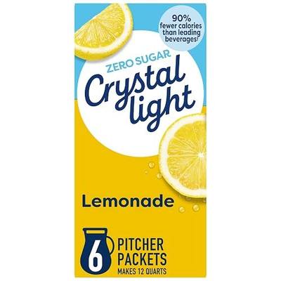 Crystal Light Lemonade Naturally Flavored with other natural flavor Powdered Drink Mix, 72 ct Pitcher Packets, 12 Canisters of 6 Pitcher Packets