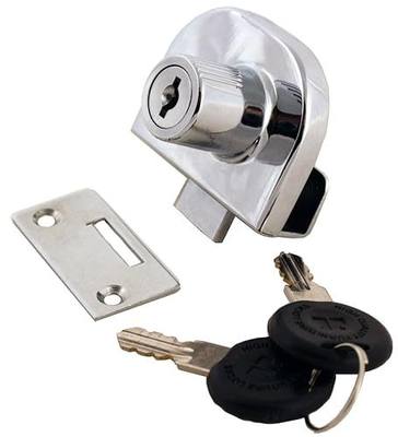 FJM Security 0248-KA, Single Glass Door Lock with Chrome Finish, Keyed Alike