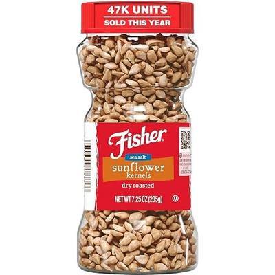 Fisher Dry Roasted Sunflower Seeds Kernels with Sea Salt, 7.25 oz, Sunflower Seeds to Eat, Gluten-Free, No Sugar Added, Crunchy Snacks for Adults, Perfect for Salads, Yogurt, & On-the-Go Snacking