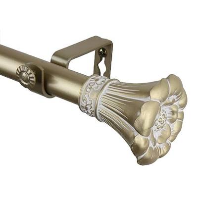 Rod Desyne 100-02-663 Blossom Window Curtain Rod Set, 66 to 120-Inch, Light Gold
