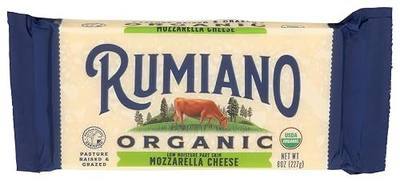Rumiano, Mozzarella Bar Organic, 8 Ounce