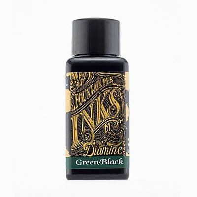 Diamine Fountain Pen Bottled Ink, 30ml - Green Black