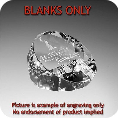 Amlong Crystal Engraving Blanks Paperweight wirh Gift Box, Duet Round