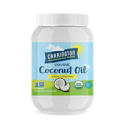 Carrington Farms Organic Virgin Cold Pressed Coconut Oil for Cooking, Unrefined & Nutrient Dense, MCT Oil for Hair & Skin, Non-GMO, Vegan & Gluten-Free, Perfect for Baking & Sautéing, 54 Fl Oz