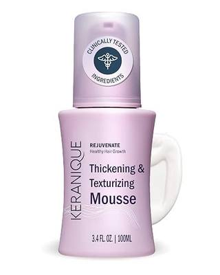 Keranique Volumizing Hair Mousse for Women – Thickening & Styling Anti-Frizz Foam for Fine, Straight, Wavy & Curly Hair – Lightweight Volume with Long-Lasting Hold – Non-Sticky, Non-Greasy – 3.4 Fl Oz