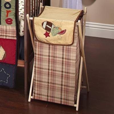 NoJo My Little MVP Hamper with Sports Applique, Tan, Brown, Orange, Green