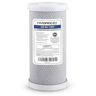 Hydronix CB-45-1005 Whole House or Commercial NSF Coconut Activated Carbon Block Water Filter, 4.5" x 10" - 5 Micron