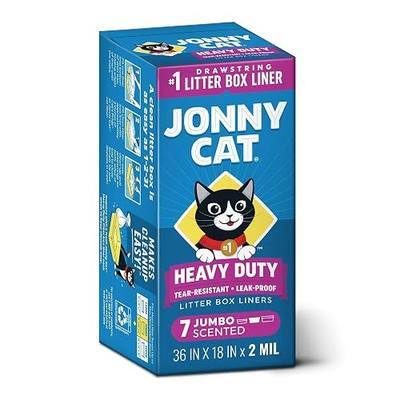 Jonny Cat Litter Box Liners: Fresh Scent - Heavy Duty - Tear & Leak Resistant - Drawstring Close - Jumbo, 7 Count