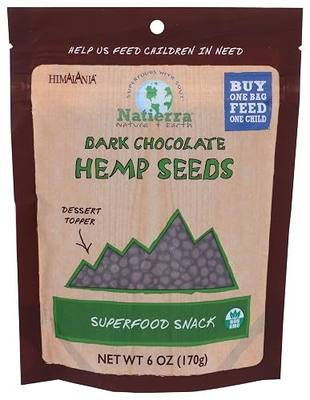 NATIERRA Himalania Dark Chocolate-Covered Hemp Seeds | Non-GMO| 6 Ounce