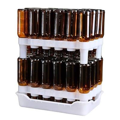 FASTFERMENT - 24-Bottle Drying Rack & Tray| Bottle Drying Tree Alternative | Dry & Store Your Wine or Bomber/Belgian Bottles | 2-Stackable Racks, 1 Tray | Dishwasher Safe | Home Brewing Supplies