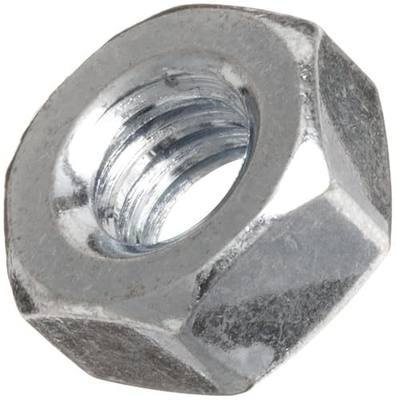 Steel Machine Screw Hex Nut, Zinc Plated Finish, ASME B18.6.3, 1/4"-20 Thread Size, 3/16" Width Across Flats, 7/16" Thick (Pack of 100)