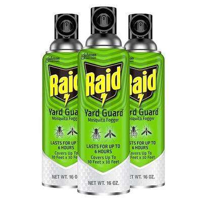 Raid Yard Guard Mosquito Fogger for Outdoor Yard Patio Deck and Garden Mosquito Control Aerosol Spray 16 Ounce (Pack of 3)