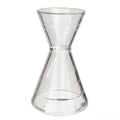 Clear Plastic Super Double Jigger Shot Glass Mixed Drink Measurer