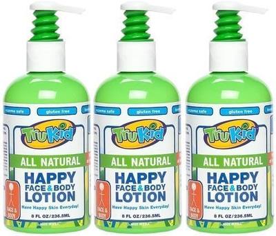 TruKid 3 Pc Value Pack: Trukid Happy Face & Body Lotion - Super Safe & Sensitive Lotion