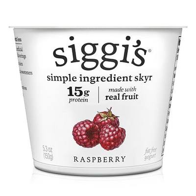 siggi's® Icelandic Strained Nonfat Yogurt, Raspberry, 5.3 oz. Single Serve Cup – Thick, Protein-Rich Yogurt Snack