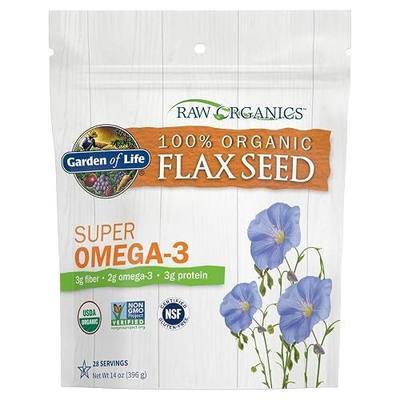 Garden of Life 100% Organic Ground Flax Seed, Cold Milled Premium Golden Flaxseed Meal for Women and Men, 2g Omega 3, Lignans, 3g Fiber, 3g Protein, One Ingredient, Preservative Free, 28 Servings