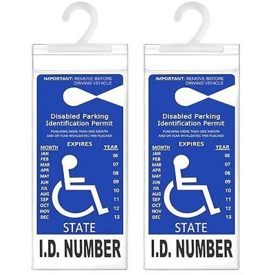 LotFancy Handicap Placard Holder, Ultra Transparent Disabled Parking Permit Protector Sleeve, 2Pcs Handicapped Placard Cover for Auto, with Large Hook