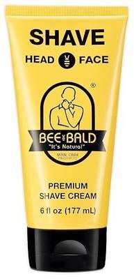 Bee Bald SHAVE Premium Shaving Cream Goes On Light & Slick That's Incredibly Smooth & Quick For Both Face And Head, 6 Fl Oz