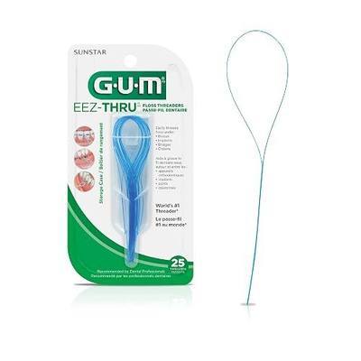 GUM EEZ-Thru Floss Threaders, Dental Flossers for Braces, Bridges, & Implants