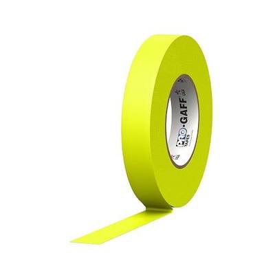 1" Width ProTapes Pro Gaff Premium Matte Cloth Gaffer's Tape With Rubber Adhesive, 50 yds Length x, Fluorescent Yellow (Pack of 1)