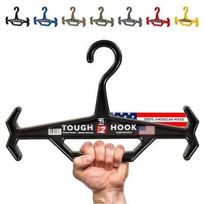 Tough Hook Multipurpose Heavy Duty Hanger, USA Made, Tactical Gear, 1 Black | USA made, anti-slip, 200 lb capacity, ideal for body armor, scuba, fitness vests, plastic piece