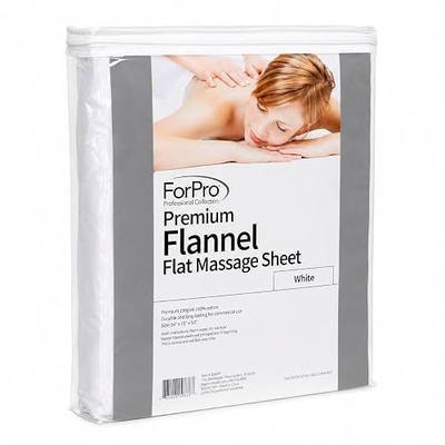 ForPro Premium Flannel Flat Sheet, White