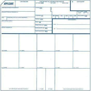 Fingerprint Cards, Applicant FD-258, 25 Pack